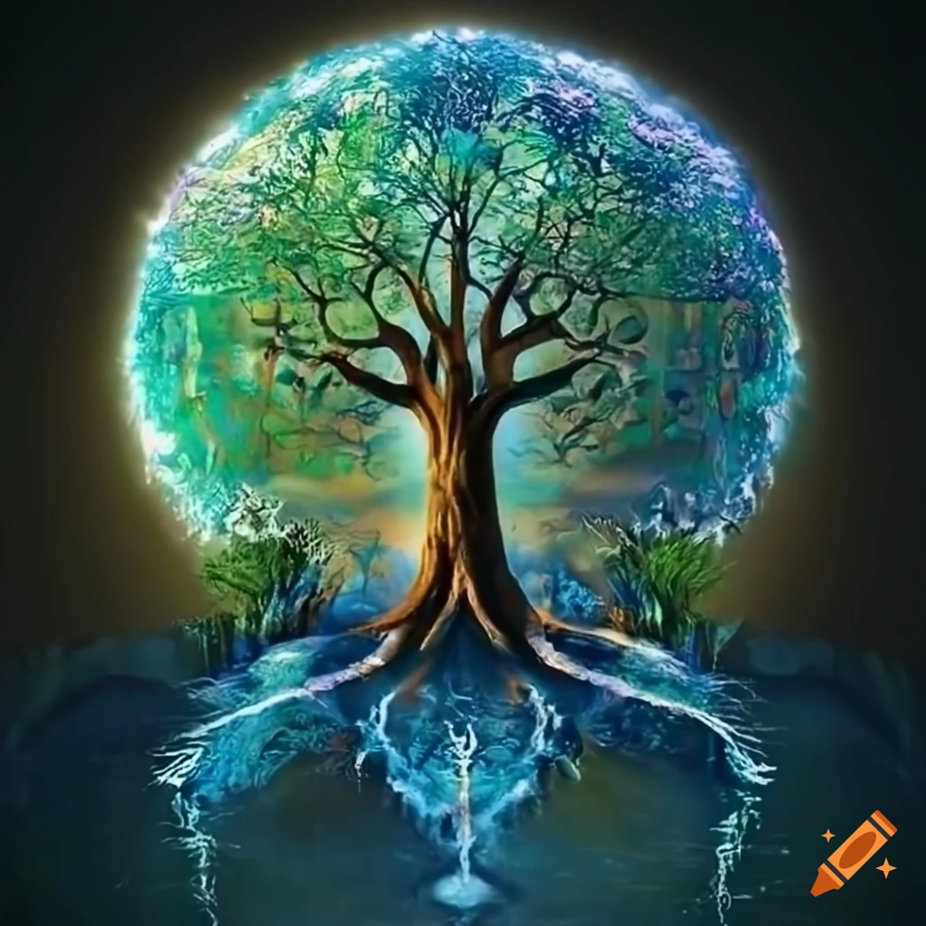 Image Of A Beautiful Waterfall Surrounded By A Tree Of Life On Craiyon image-of-a-beautiful-waterfall-surrounded-by-a-tree-of-life-on-craiyon