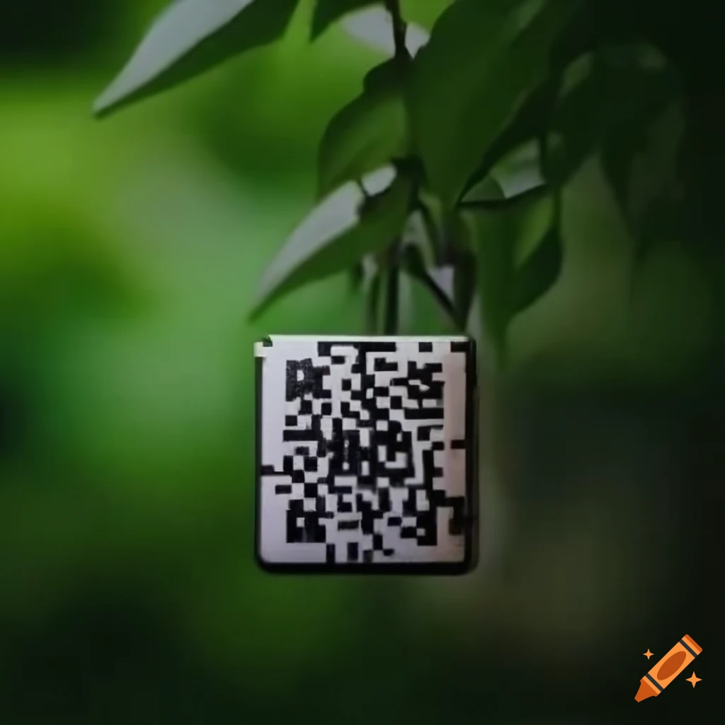 Qr code made of plant vines on a wall