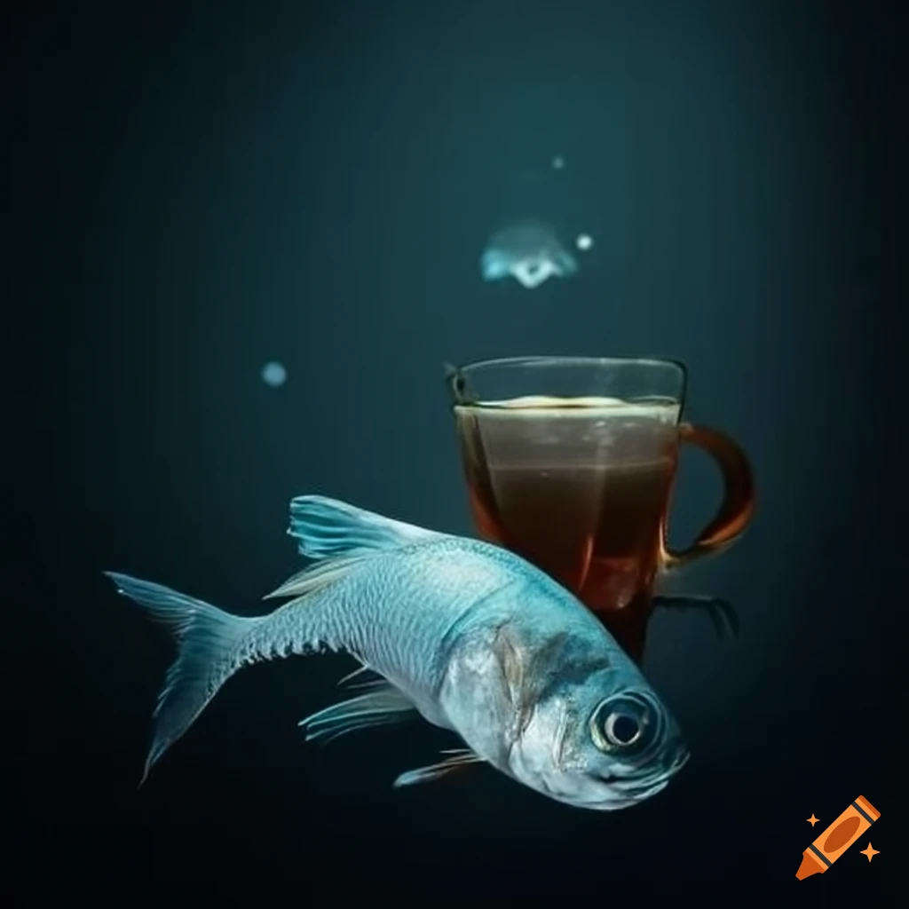 Tea served with fish dish on Craiyon