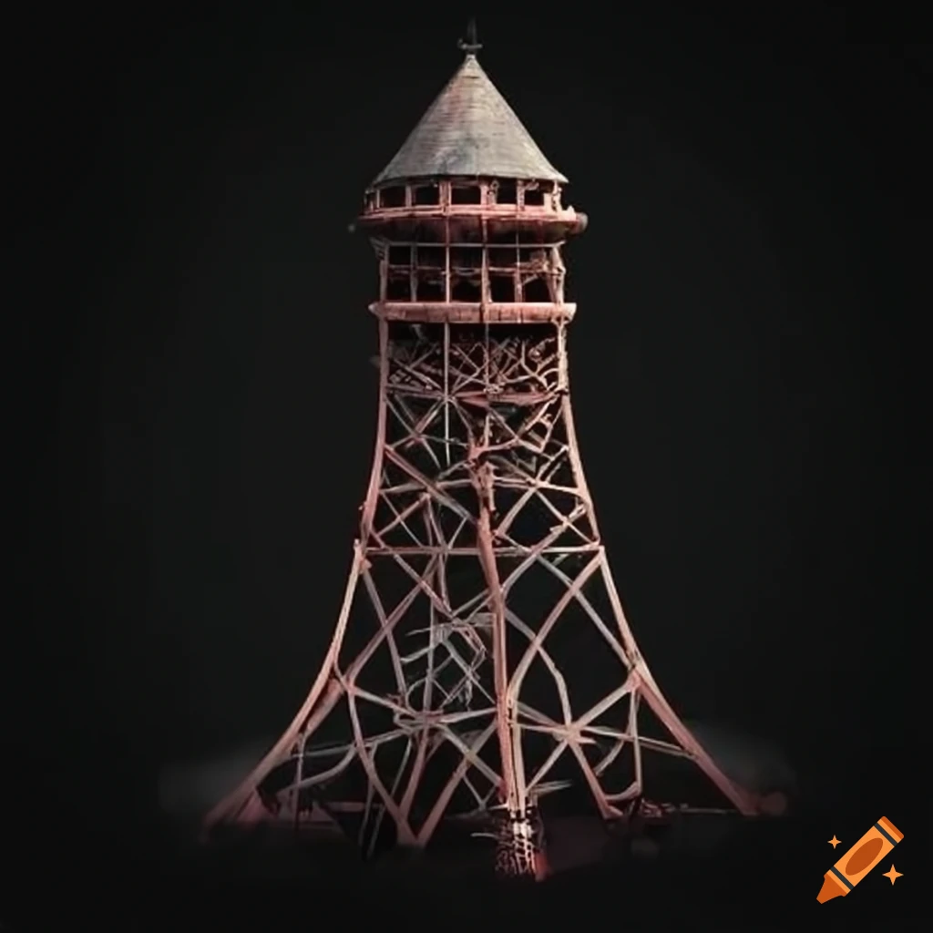 Dark and eerie radio tower