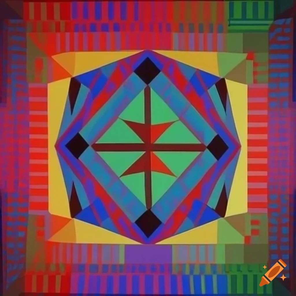 Geometric surrealistic artwork by victor vasarely on Craiyon