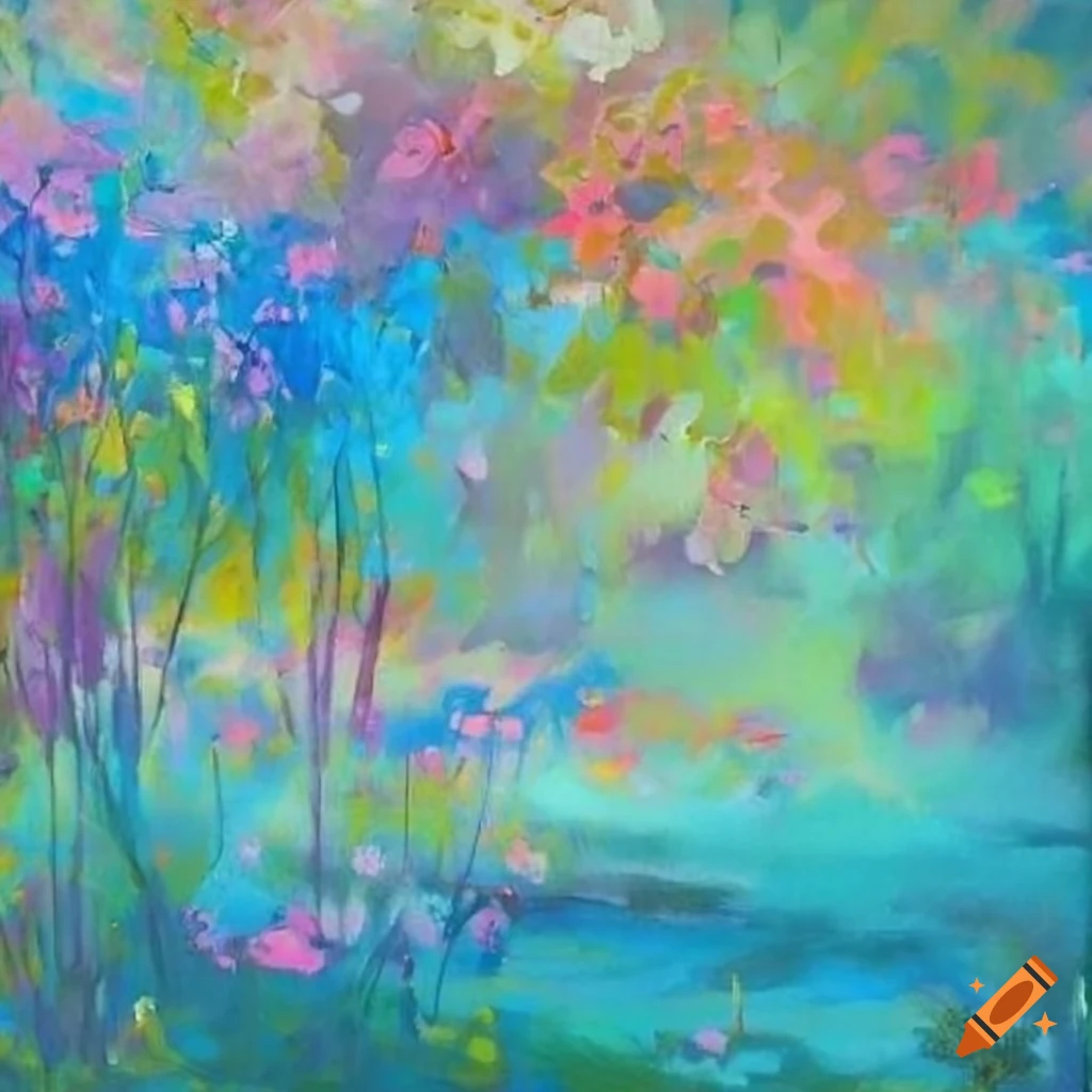 Ethereal beauty in pastel acrylic painting on Craiyon