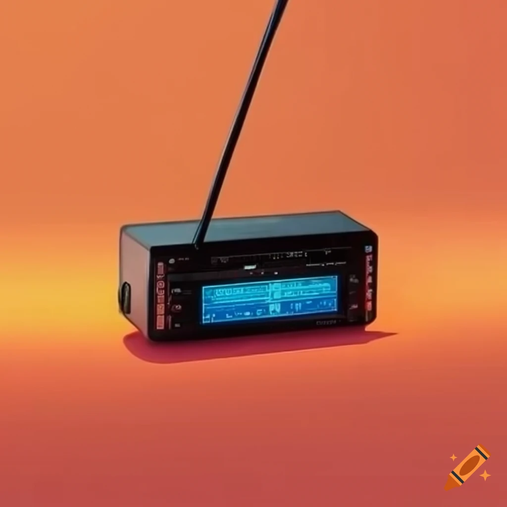 Portable radio with display and buttons on Craiyon