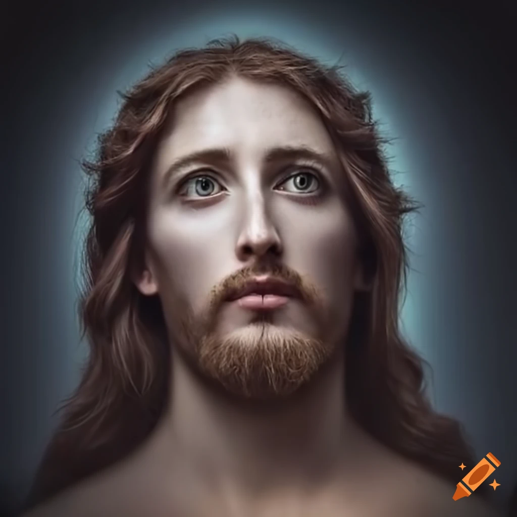 Artistic representation of jesus with a dark and ominous theme