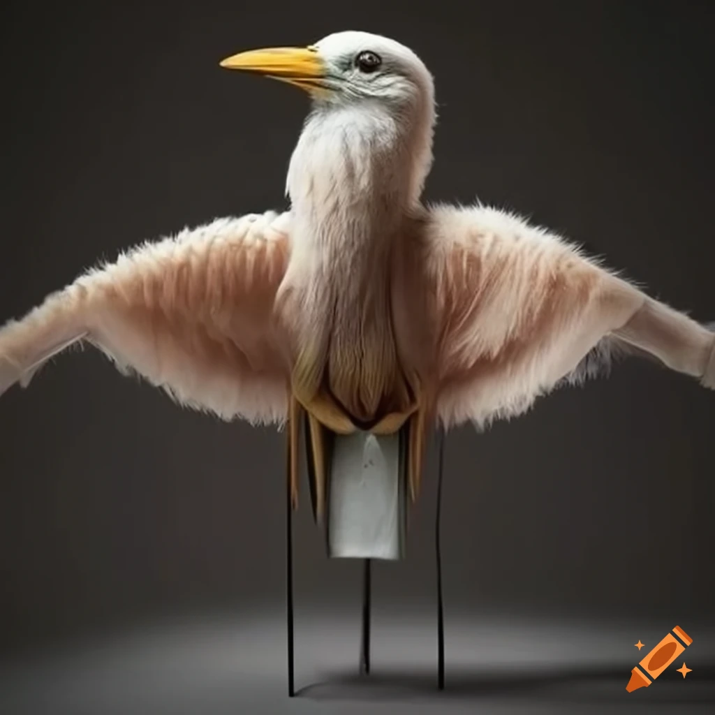 cashmere sculpture of surreal birds