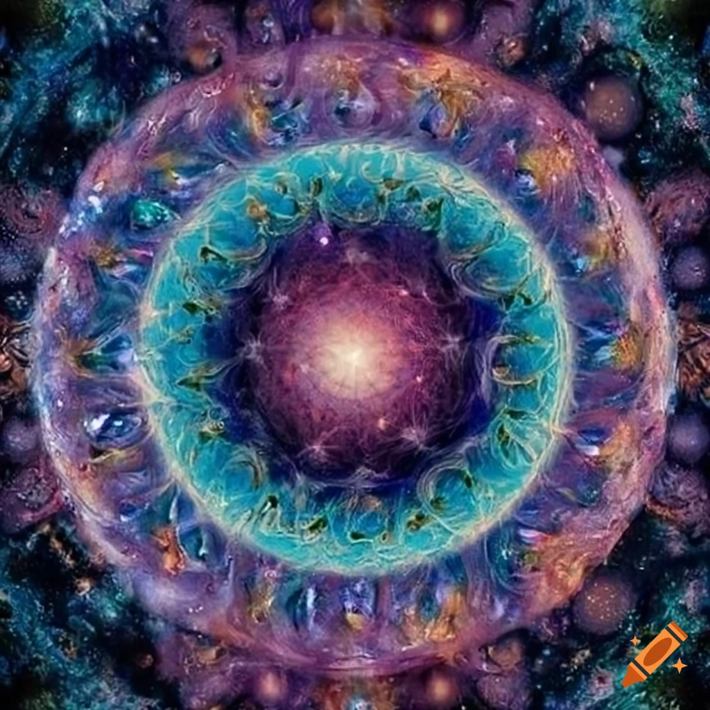 image of a cosmic spiral with sacred geometry