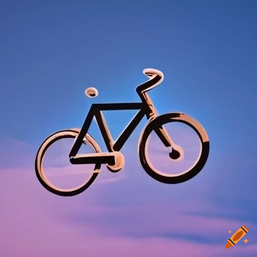 Blue sky and clouds with a bike logo