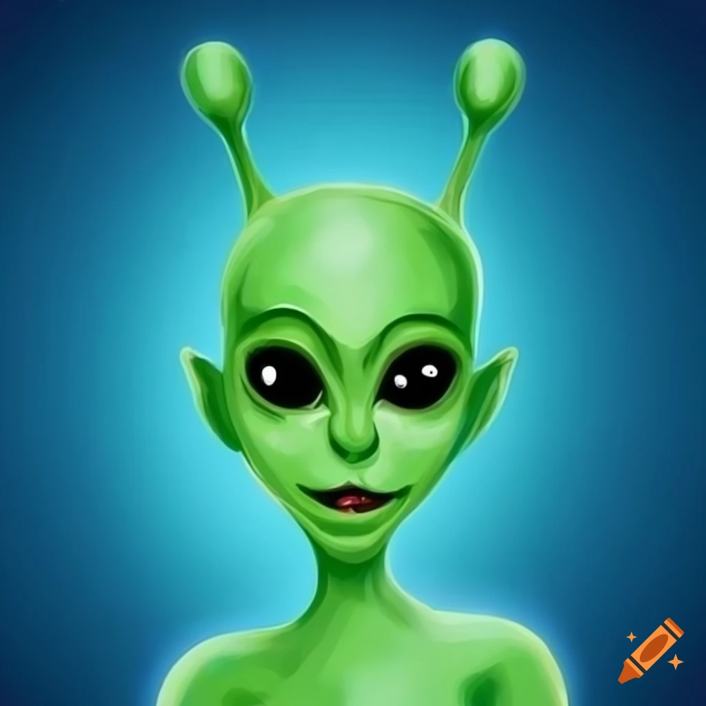 Cartoon aliens with friendly demeanor
