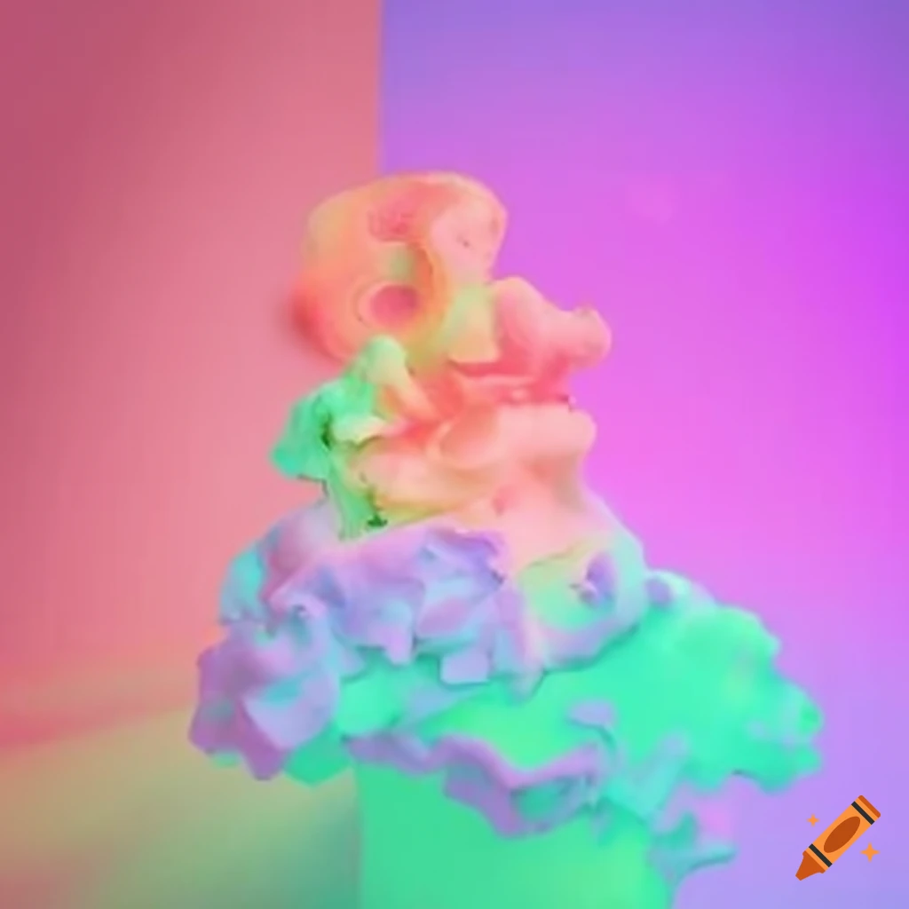 Abstract art in glowing pastels on Craiyon