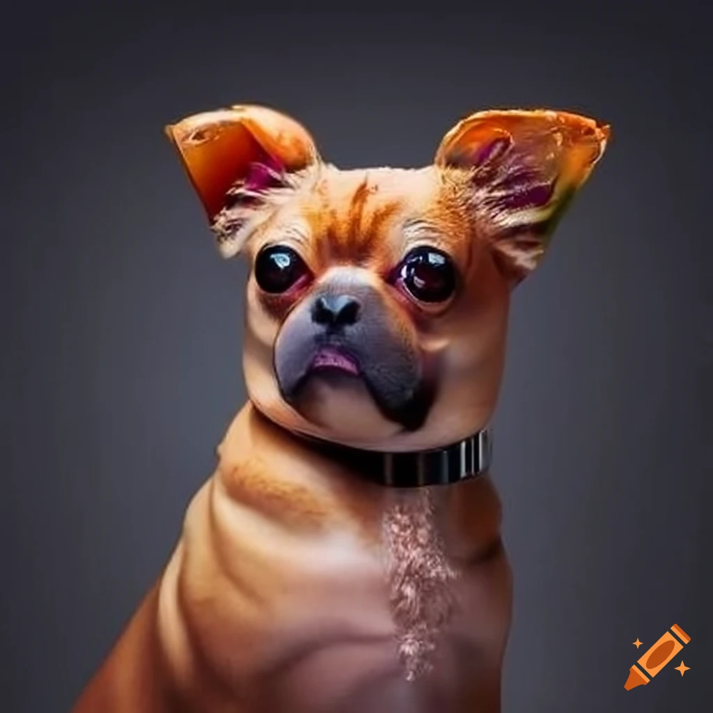 puggle dog holding a cocktail