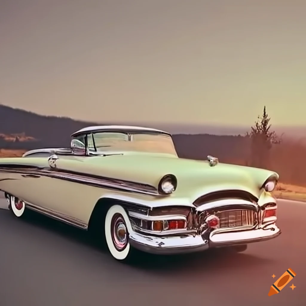 1957 Packard driving on a highway