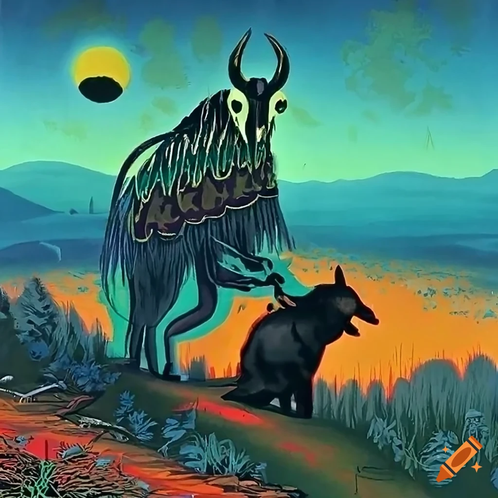 Native American and Russian fairytale inspired serigraph artwork