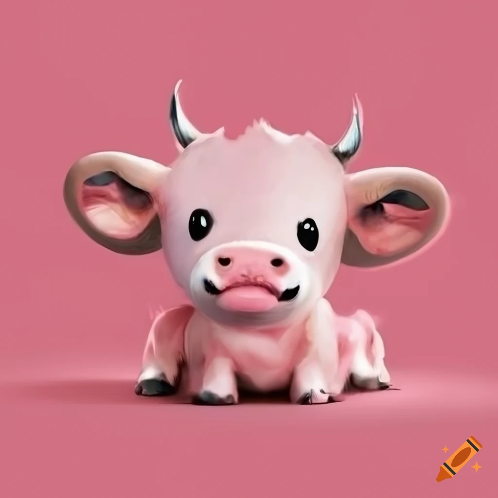 Pink fluffy calf on Craiyon