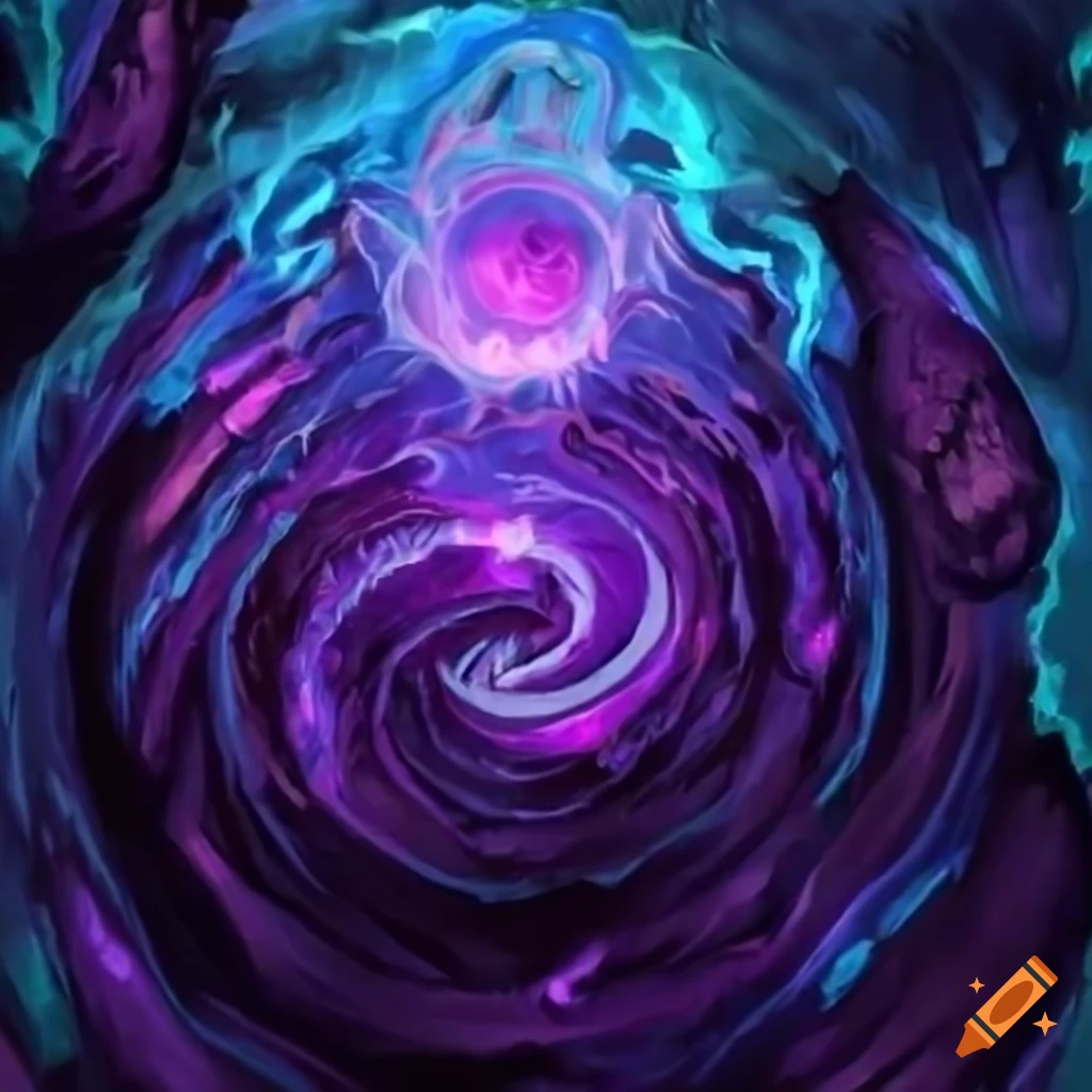 Artistic depiction of a demonic wormhole vortex on Craiyon
