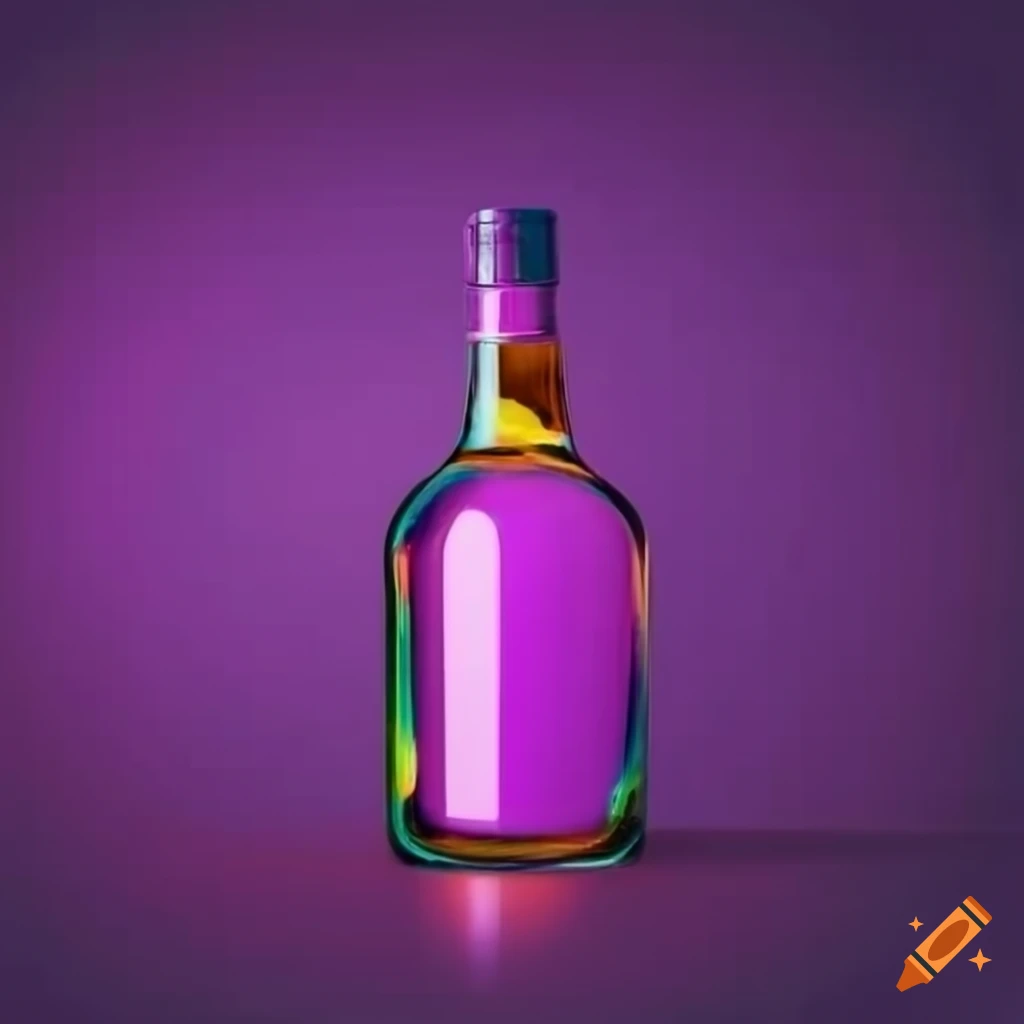 Bottle Of Alcohol On A Purple Background On Craiyon