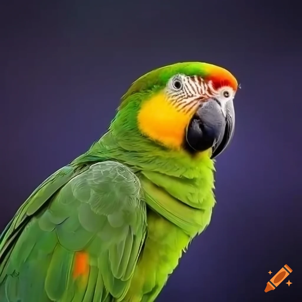Cute Kitten And Green Parrot In A Playful Interaction On Craiyon