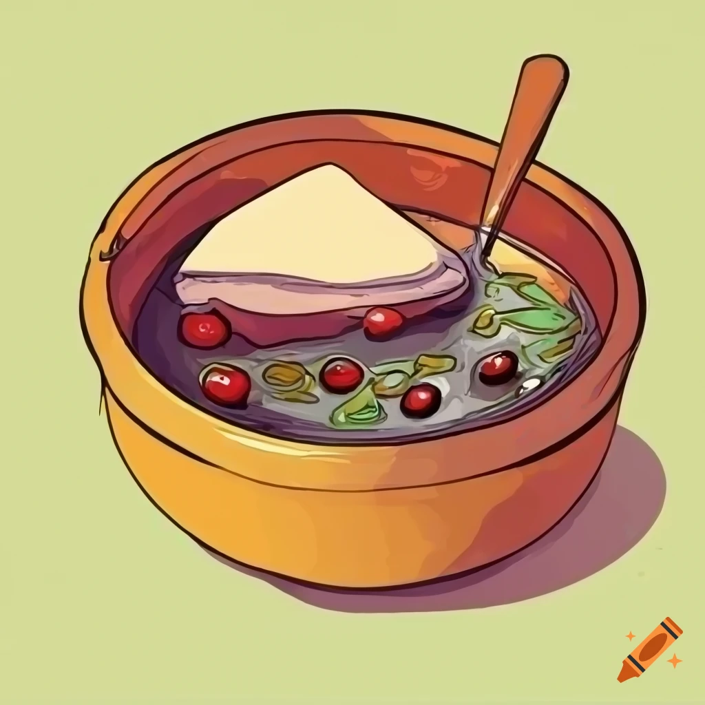 funny drawing of Velvety Camembert soup