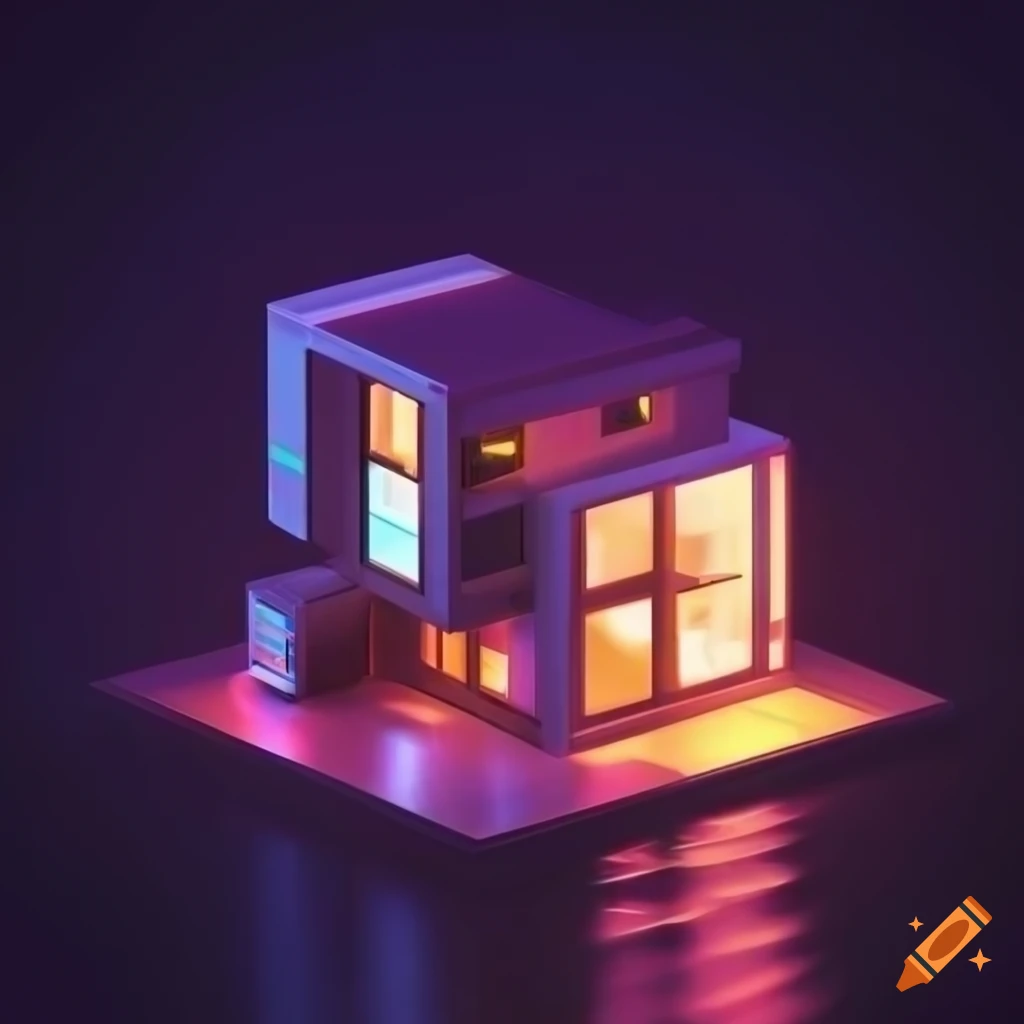 Photography Of A Hyper realistic Futuristic Home At Night photography-of-a-hyper-realistic-futuristic-home-at-night