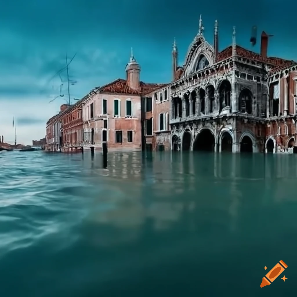 Venice s iconic buildings underwater in a flood