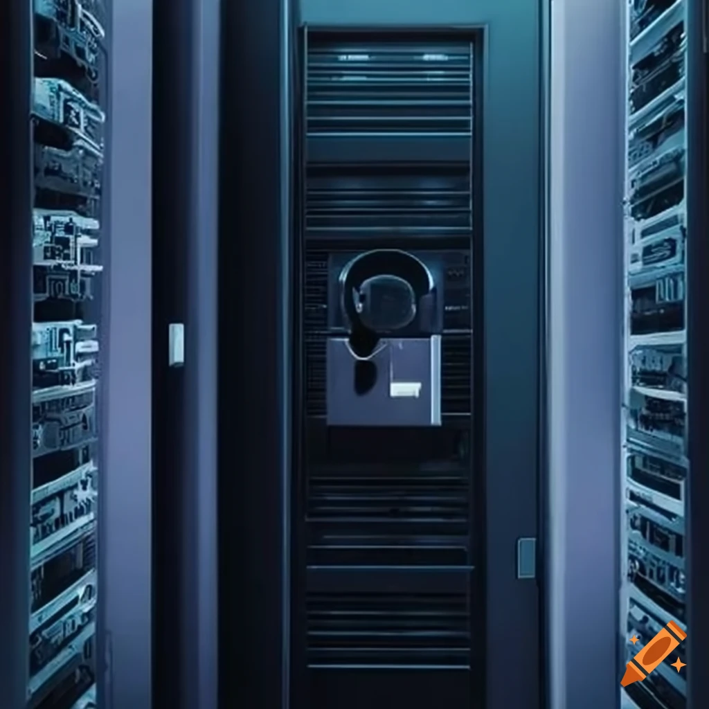 Server room door with lock and checklist