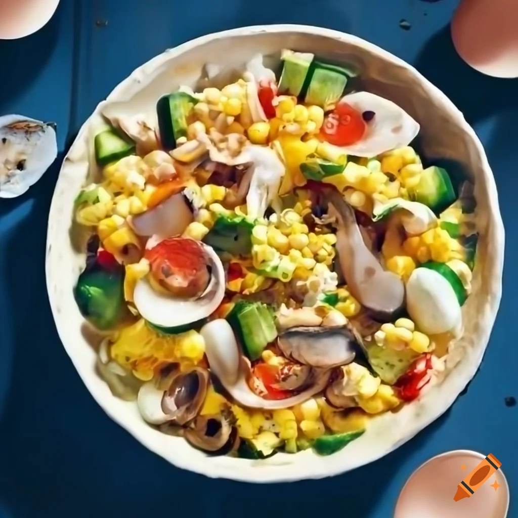 delicious seafood salad with surimi and corn
