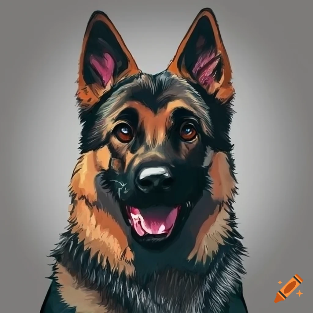 Drawing Of A German Shepherd
