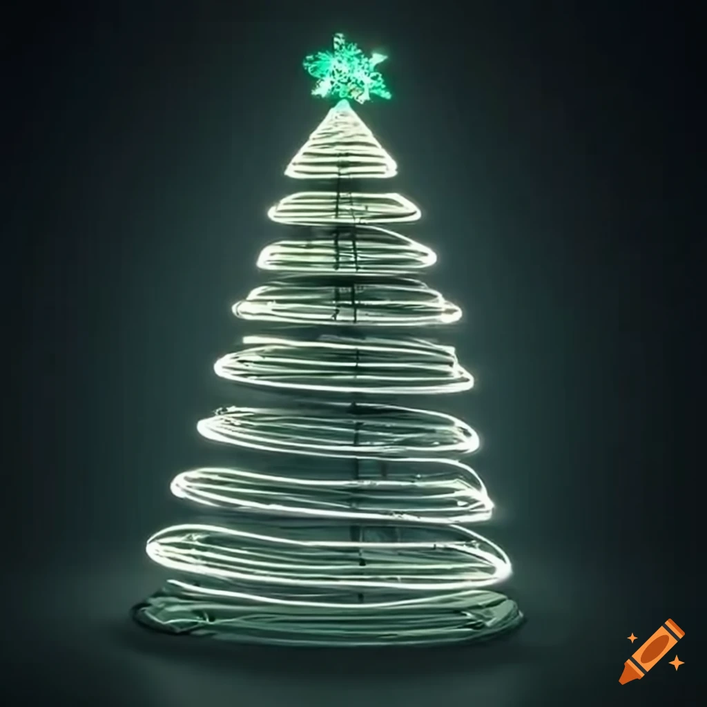 artistic Christmas tree made of electric wires