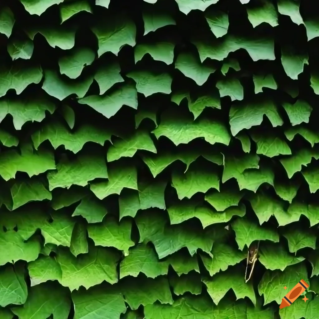 photo-realistic wallpaper of a wall covered in vines