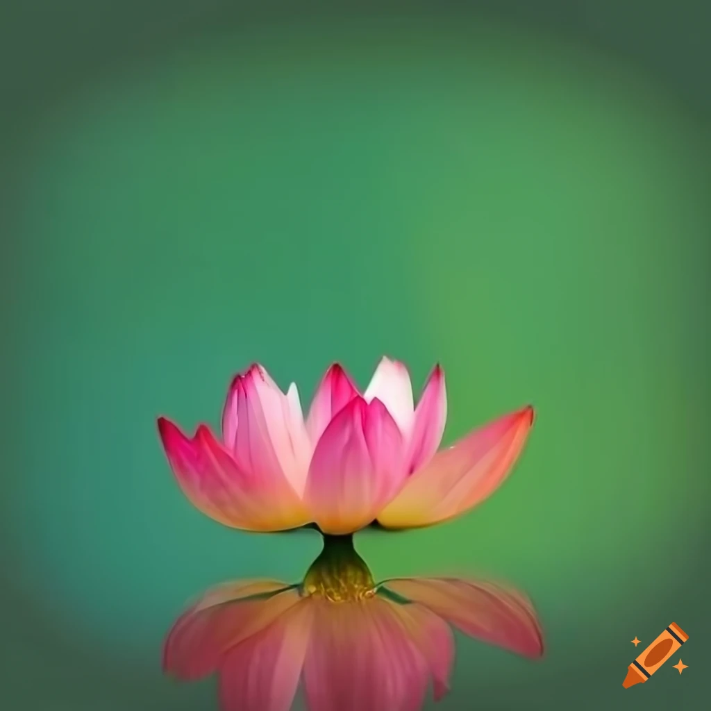 lotus flower in vibrant green background