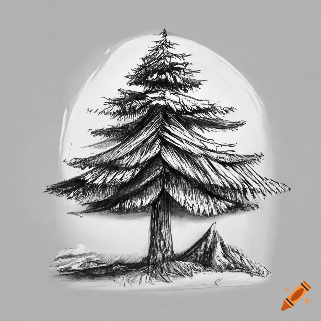 Fir tree set spruce graphic black white isolated sketch illustration vector  Stock Vector Image & Art - Alamy