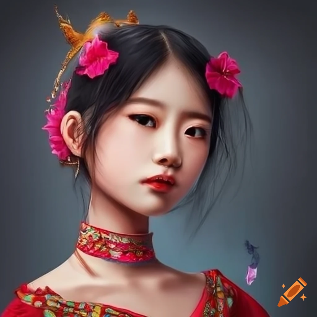 Portrait of a chinese girl on Craiyon