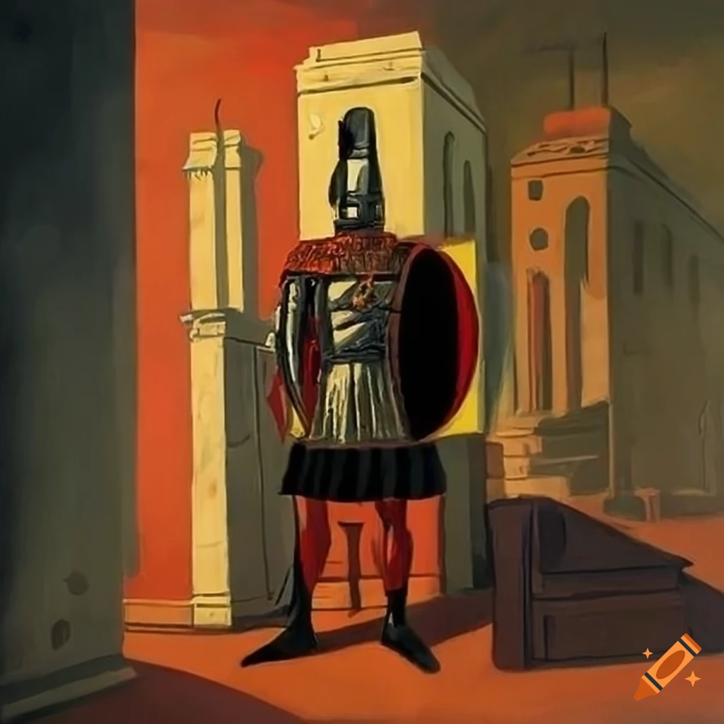 Giorgio De Chirico Painting Of A Roman Soldier On Craiyon