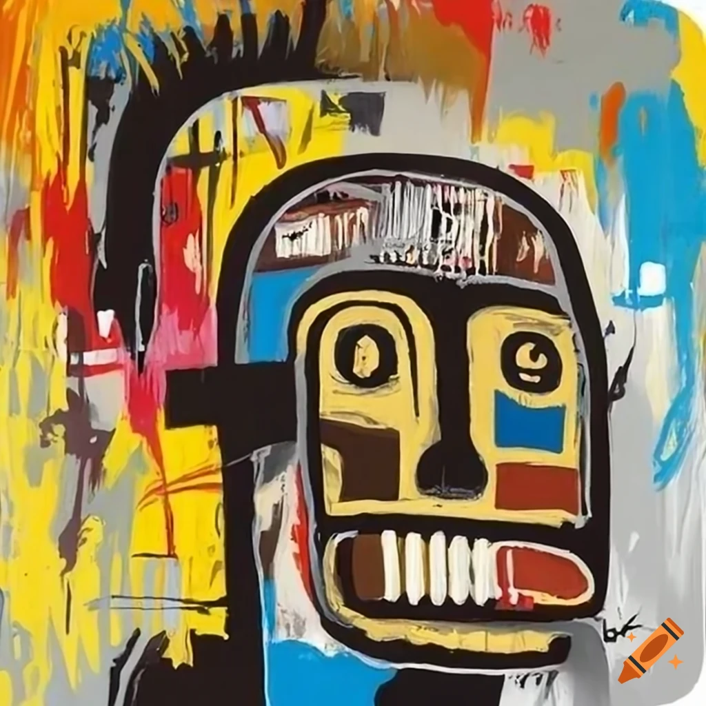 Basquiat symbols painting on Craiyon