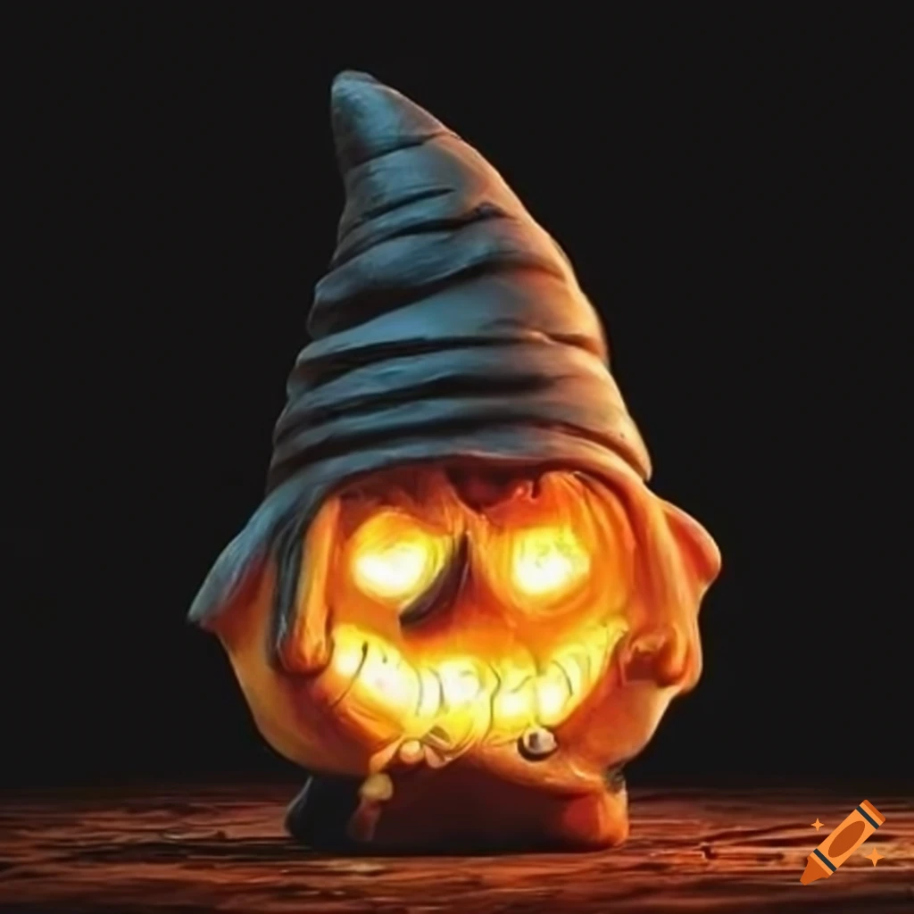 Spooky garden gnome statue