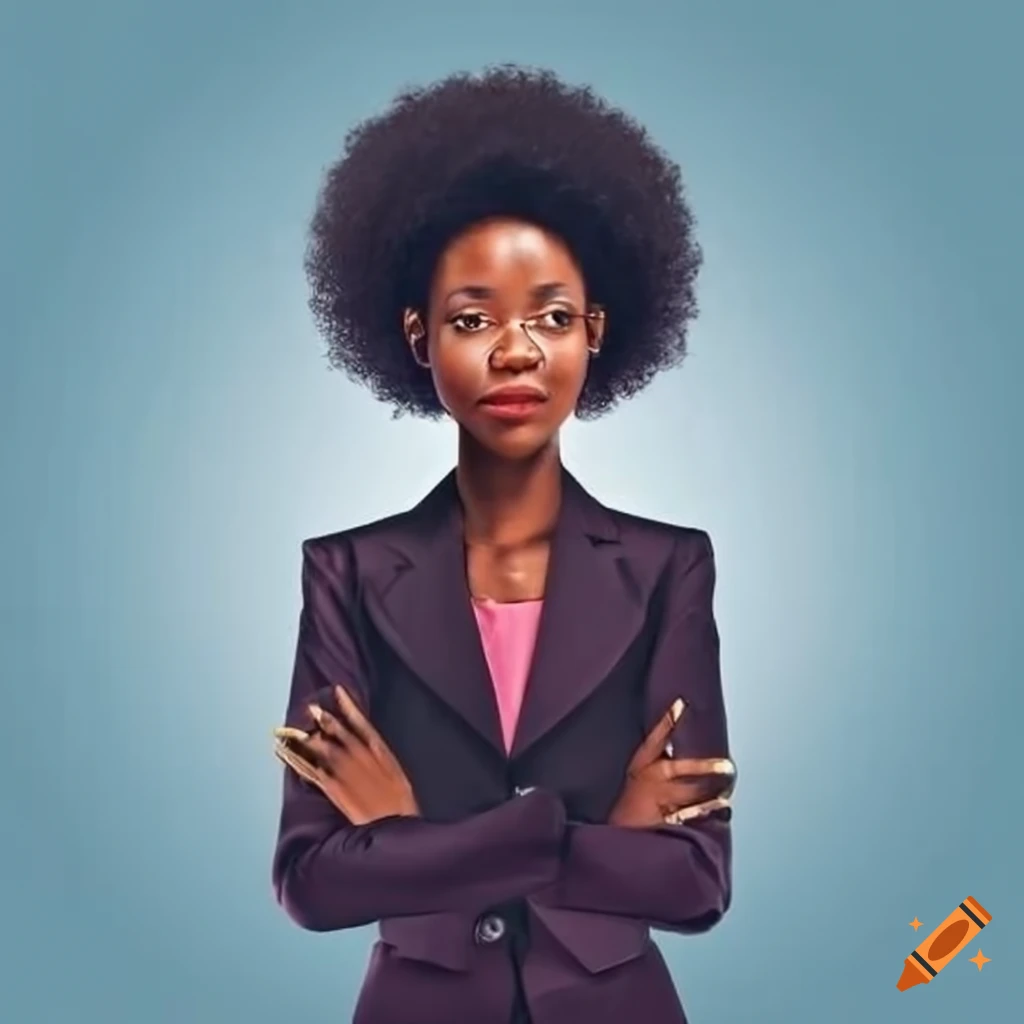 stylish young African woman in a suit