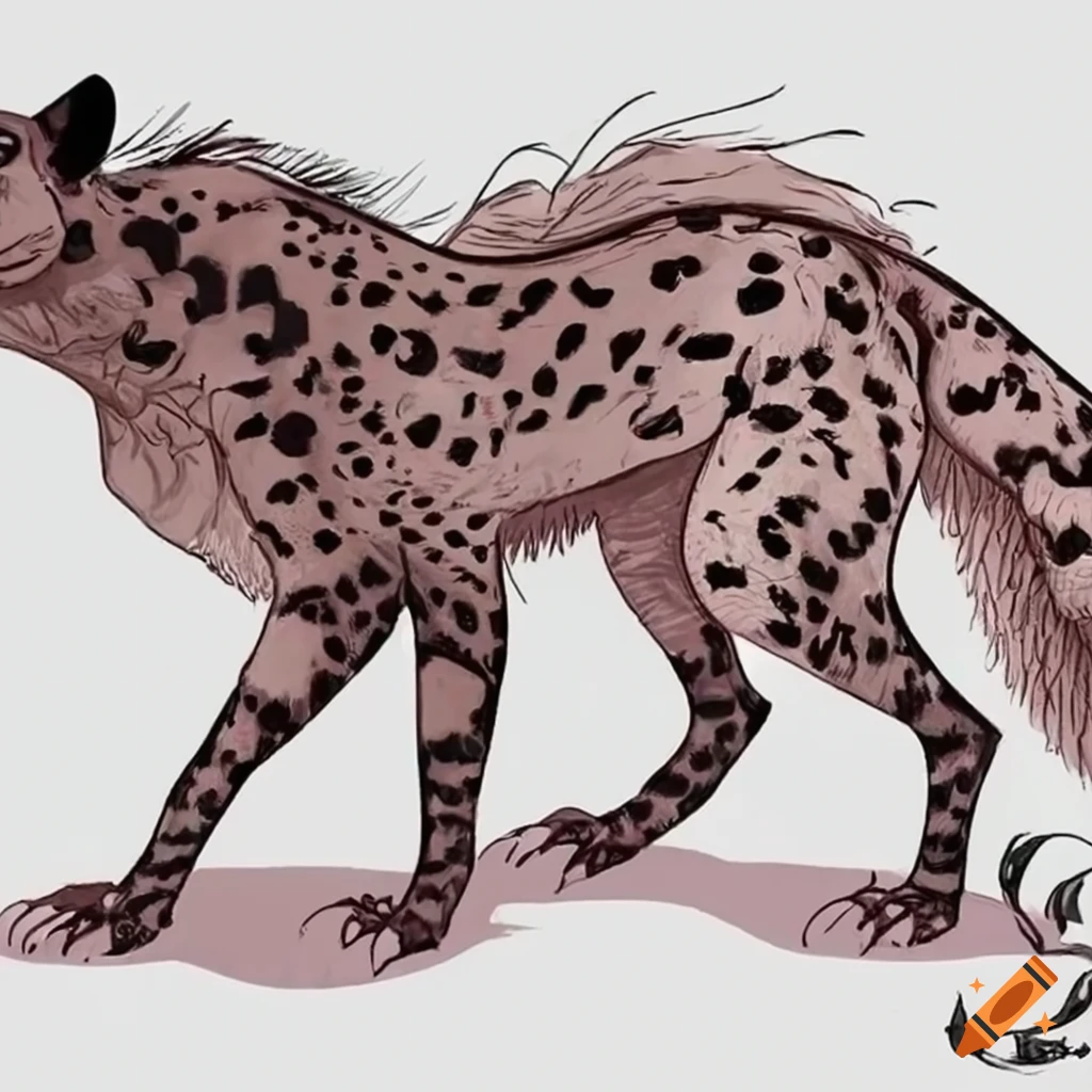 portrait anime adorable anthropomorphic hyena steam...