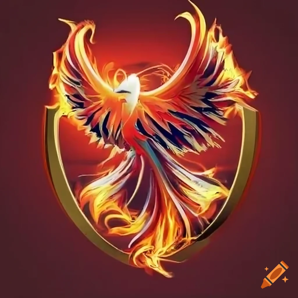 Logo Of A Volleyball Team With A Fire Phoenix logo-of-a-volleyball-team-with-a-fire-phoenix