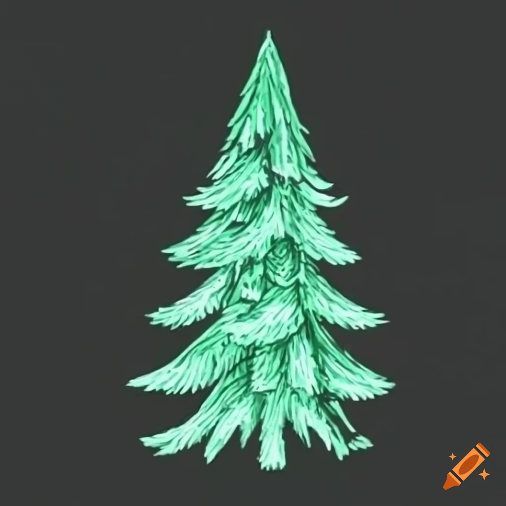 mint-green-pine-tree-on-black-background