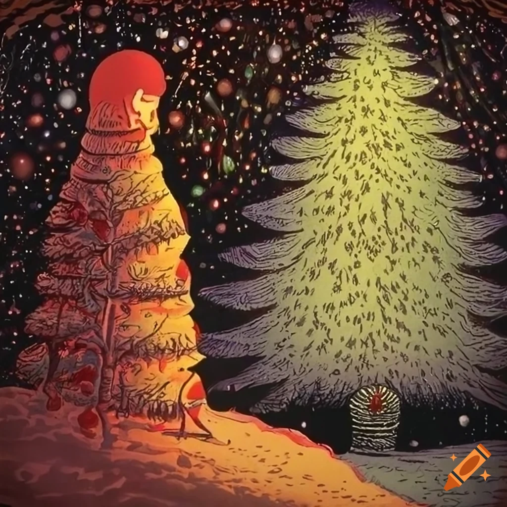 festive Christmas artwork with Russian fairytale theme