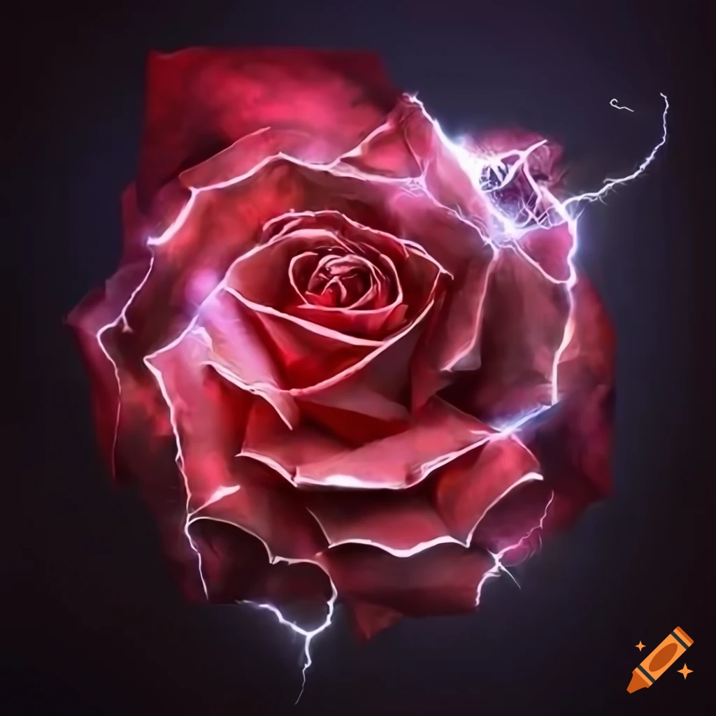 Artwork of a lightning rose