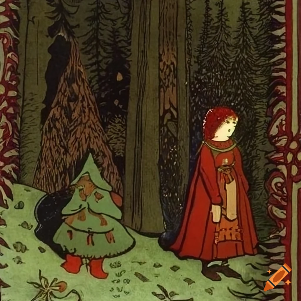 festive holiday illustration with Native and Russian motifs