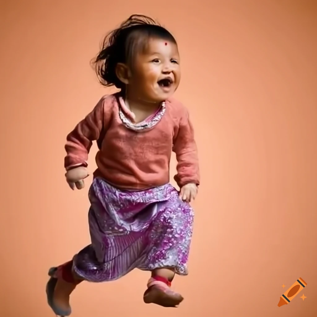 Smiling Nepali Baby Girl Running With Mother Chasing smiling-nepali-baby-girl-running-with-mother-chasing