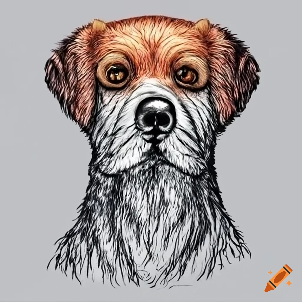 Embroidery of a realistic dog on Craiyon