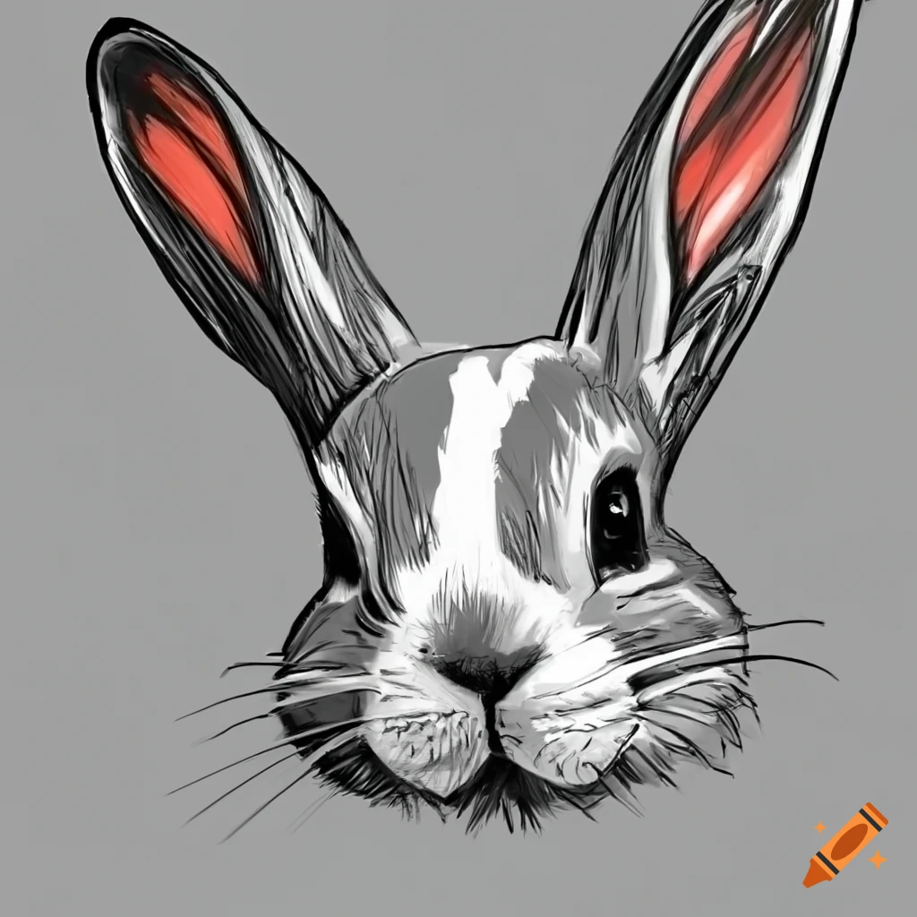Cute Rabbit Face Hand Drawn Vector Stock Vector (Royalty Free) 1658003503 |  Shutterstock
