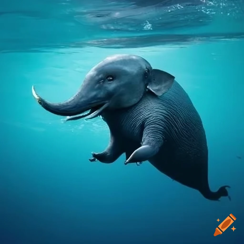 illustration of a dolphin-elephant hybrid