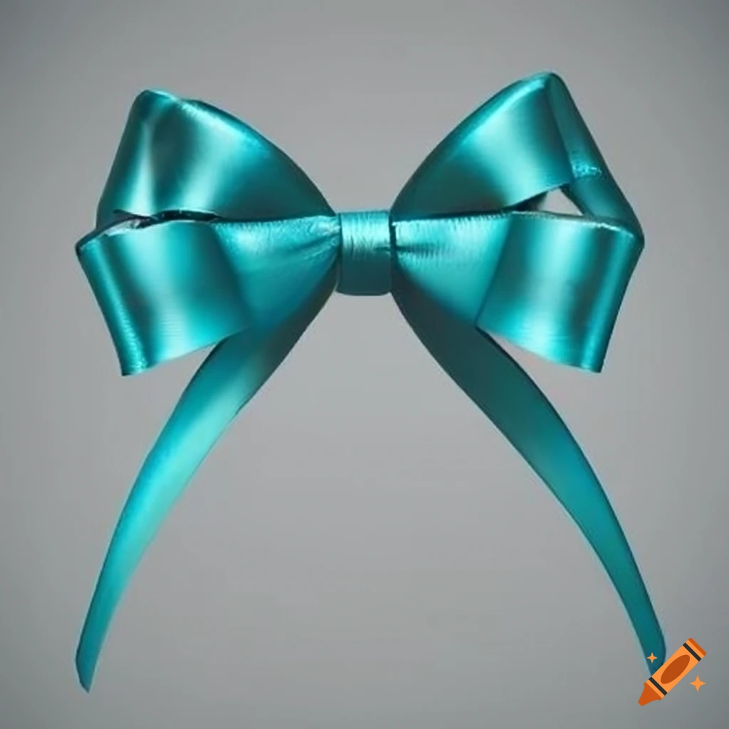 Vibrant cyan ribbon bow