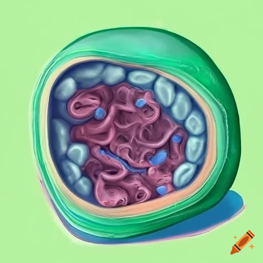 Illustration of a basic cell structure on Craiyon