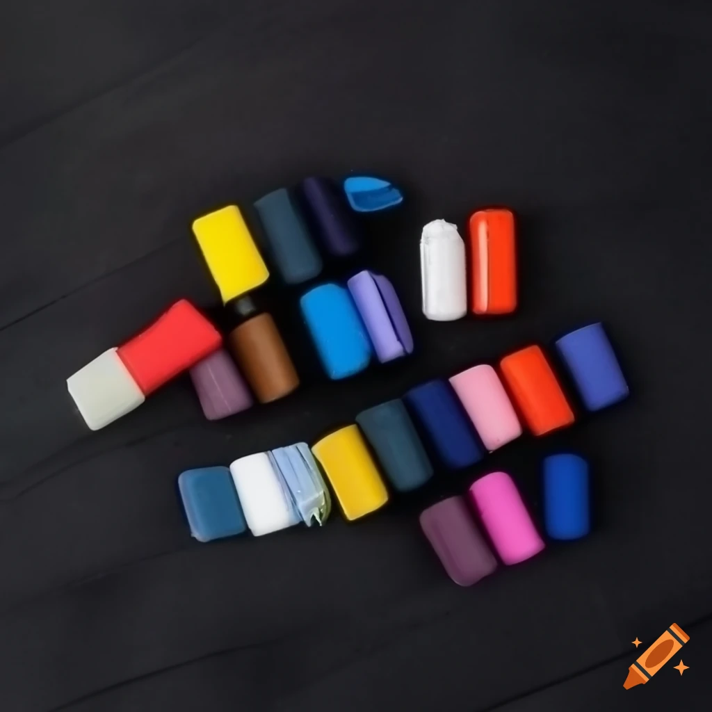 bundle of colorful pen caps