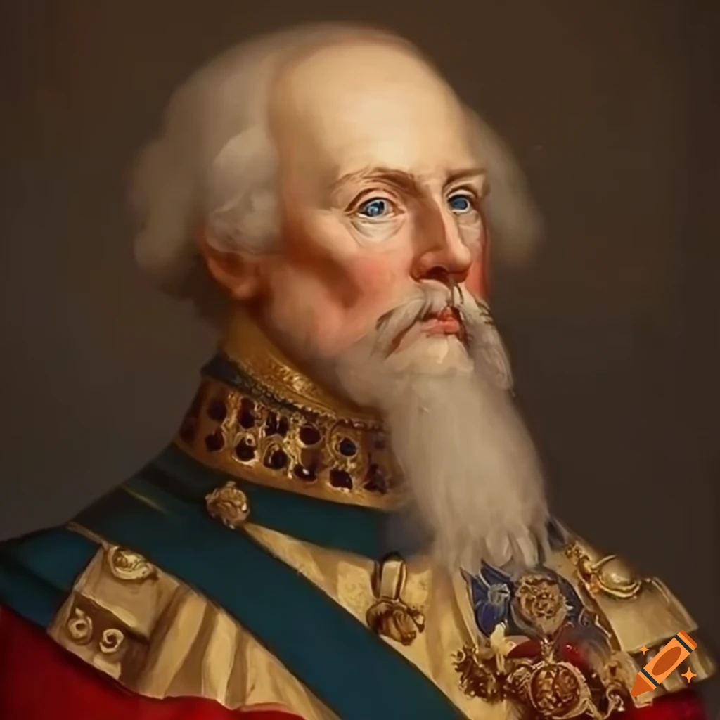Close up portrait of a swedish soldier of the napoleonic wars on craiyon