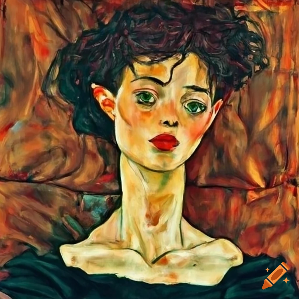 Egon Schiele girl portrait
